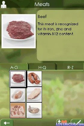 My Healthy Cooking Coach - Easy Way to Cook Healthy (USA) (NDSi Enhanced) screen shot game playing